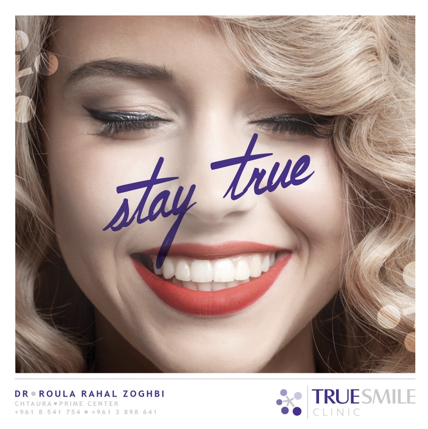 A brand campaign post that says Stay True.